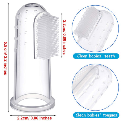 Boao 36 Pcs Baby Finger Toothbrushes with Storage Case - Soft Silicone Baby Tongue Cleaners for Infants and Toddlers