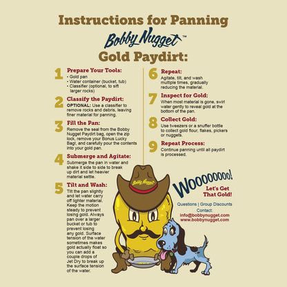 Bobby Nugget Gold Paydirt – Authentic California Pay Dirt with Lucky’s Bonus Bag