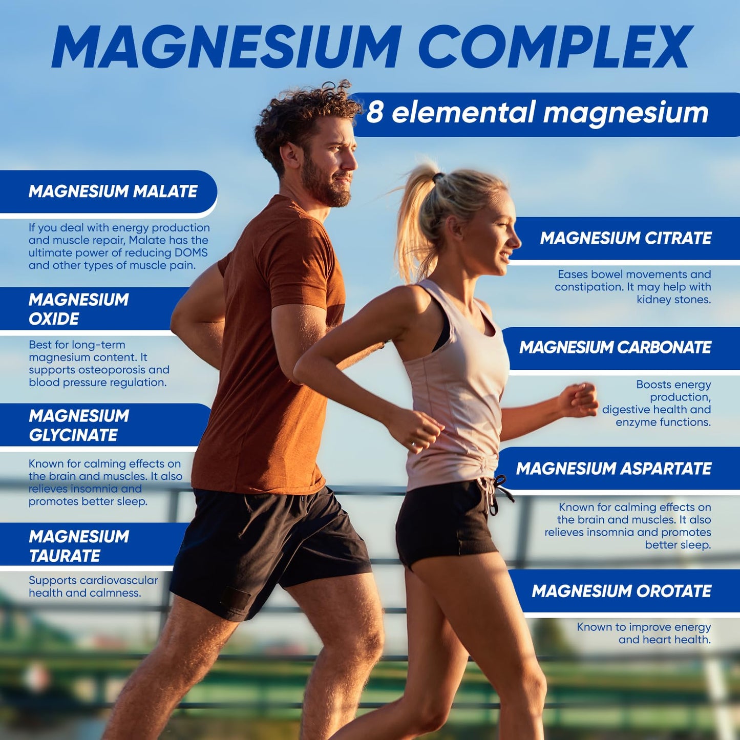 BODUNMSCA Magnesium Complex 8 in 1 – 1000mg for Relaxation, Sleep & Muscle Health | 180 Capsules