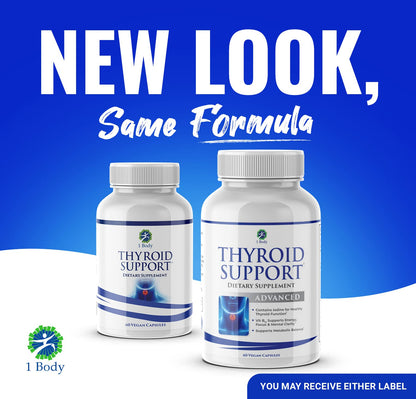 1 Body Thyroid Support Supplement – 90-Day, 3 Pack (Non-GMO Vegetarian)