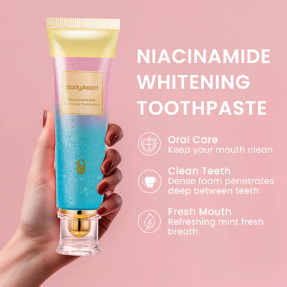 BodyAccel Niacinamide Whitening Toothpaste – Stain Removal, Gentle Care, Fluoride-Free