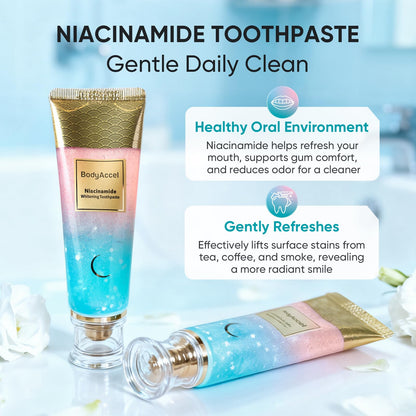 BodyAccel Niacinamide Whitening Toothpaste – Natural Whitening (3-Pack)