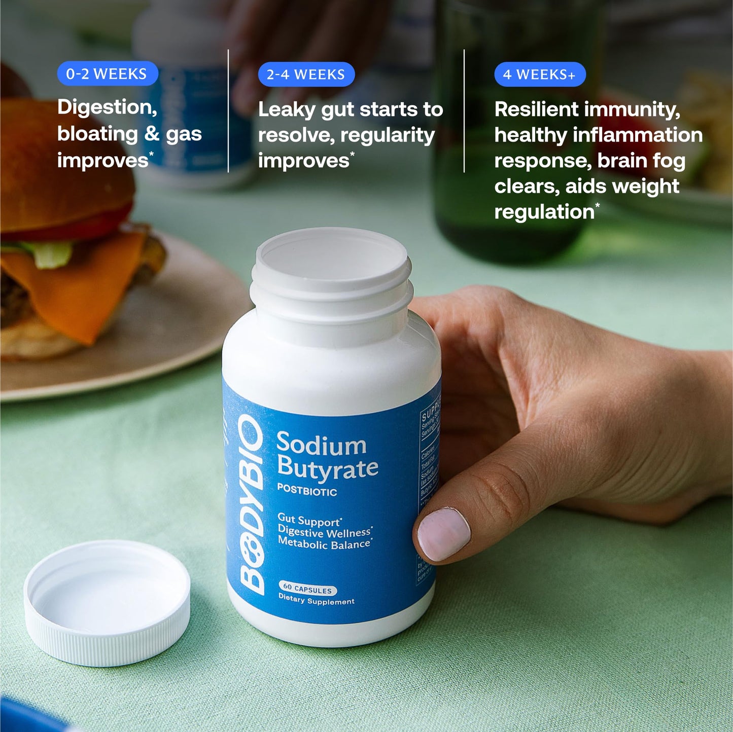 BodyBio Butyrate Postbiotic for Gut Health | Digestive Support & Leaky Gut Repair