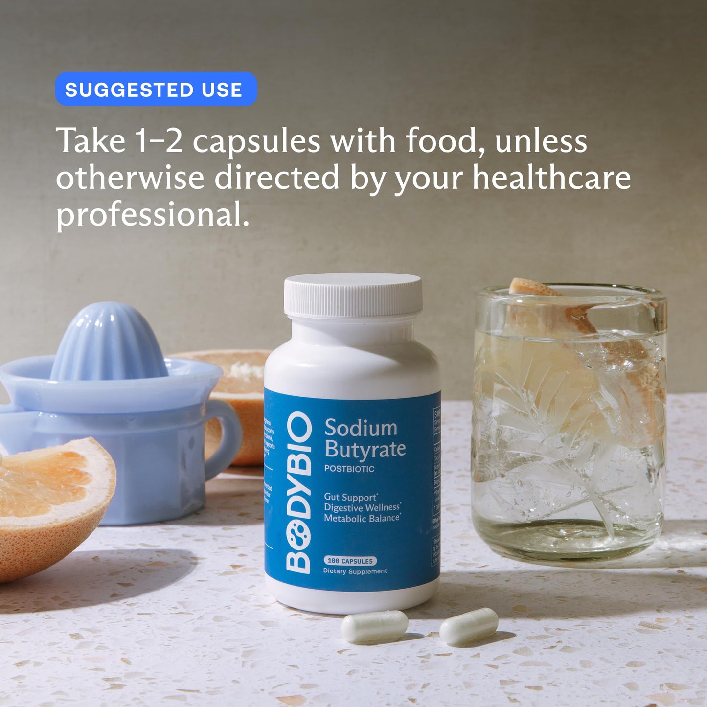 BodyBio Butyrate Postbiotic for Gut Health | Digestive Support & Leaky Gut Repair