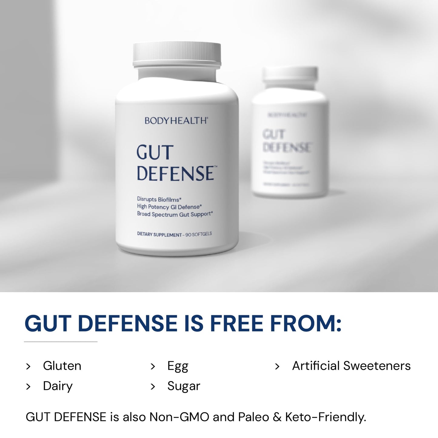 BodyHealth Gut Defense with PerfectAmino | Gut Health Support for Women & Men | GI Support Supplement - 90 Softgels