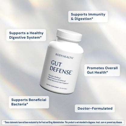 BodyHealth Gut Defense with PerfectAmino | Gut Health Support for Women & Men | GI Support Supplement - 90 Softgels