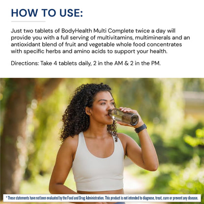 BodyHealth Multi Complete (120 Ct) Daily Multivitamin with Whole Foods, Liver Support & Vitamins K2/D3