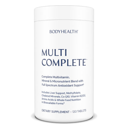 BodyHealth Multi Complete (120 Ct) Daily Multivitamin with Whole Foods, Liver Support & Vitamins K2/D3