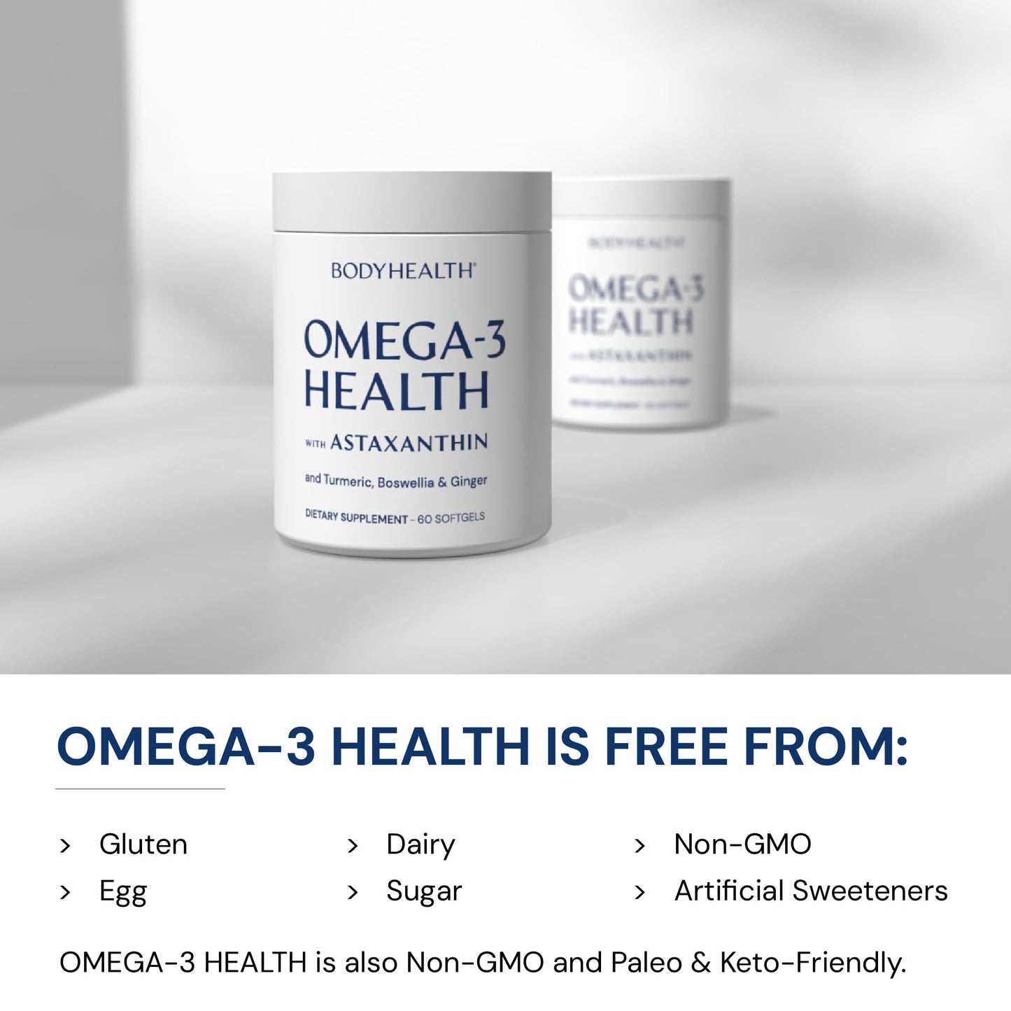 BodyHealth Omega 3 Soft Gels – Heart & Brain Health, 60 Soft Gels