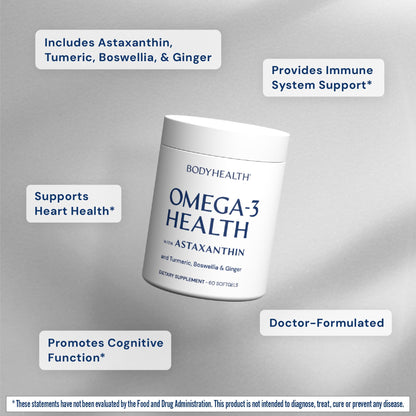 BodyHealth Omega 3 Soft Gels – Heart & Brain Health, 60 Soft Gels