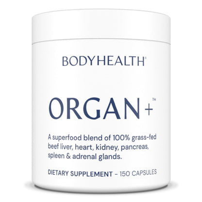 BodyHealth Organ+ Grass-Fed Glandular Complex – Grass-Fed Beef Organ Supplement (150 Capsules)
