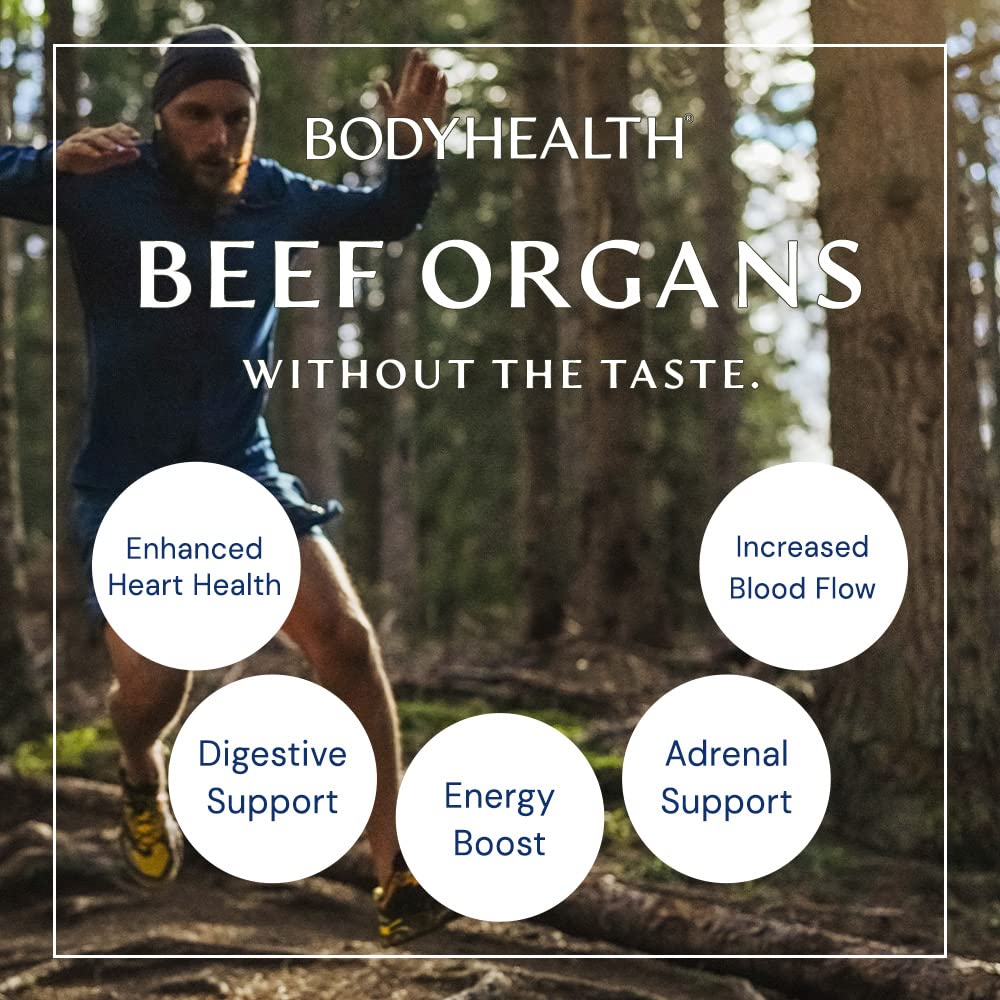 BodyHealth Organ+ Grass-Fed Glandular Complex – Grass-Fed Beef Organ Supplement (150 Capsules)