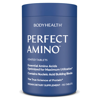 BodyHealth PerfectAmino 150 ct – Easy-to-Swallow Vegan Amino Acids with BCAAs for Muscle Recovery