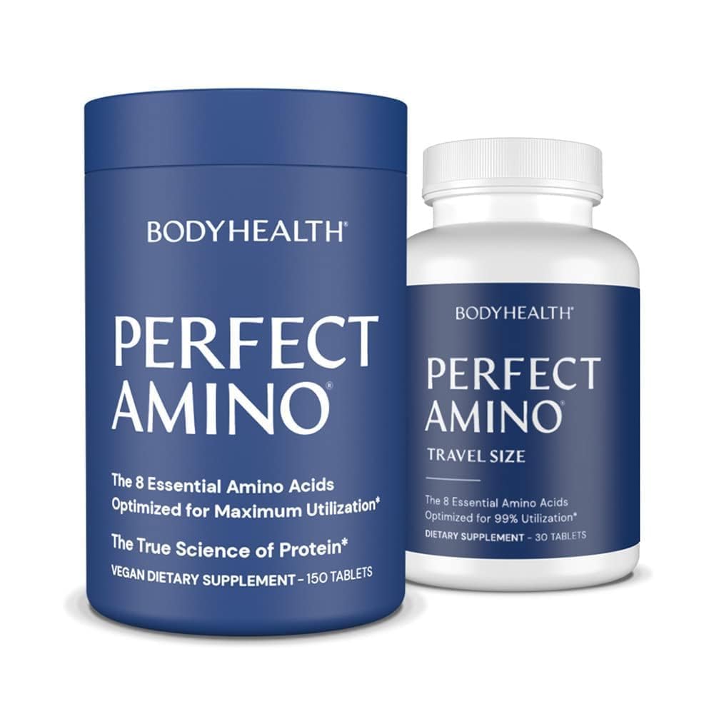 BodyHealth PerfectAmino Tablets - Essential Amino Acids + BCAAs (150ct + 30ct Travel Bottle)