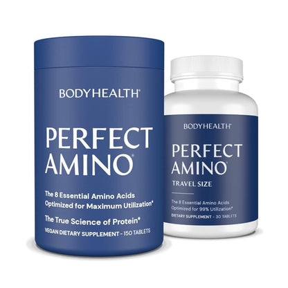 BodyHealth PerfectAmino Tablets - Essential Amino Acids + BCAAs (150ct + 30ct Travel Bottle)