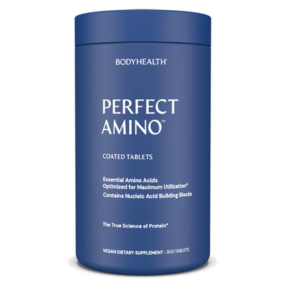 BodyHealth PerfectAmino (300 ct) – Easy to Swallow Vegan Amino Acids for Pre/Post Workout