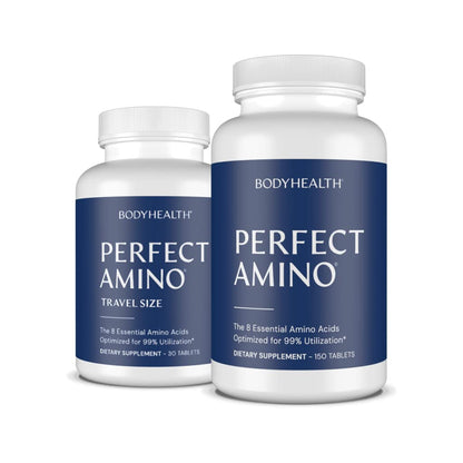 BodyHealth PerfectAmino Tablets - Essential Amino Acids + BCAAs (150ct + 30ct Travel Bottle)