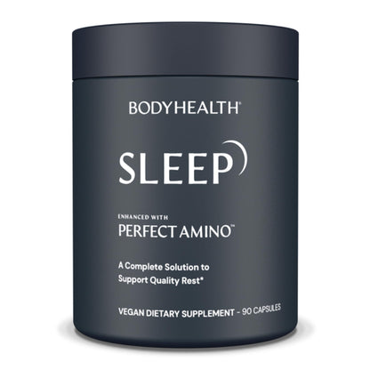 BodyHealth Sleep – Non-Habit Sleep Aid with 3 mg Melatonin & PerfectAmino | 90 Capsules