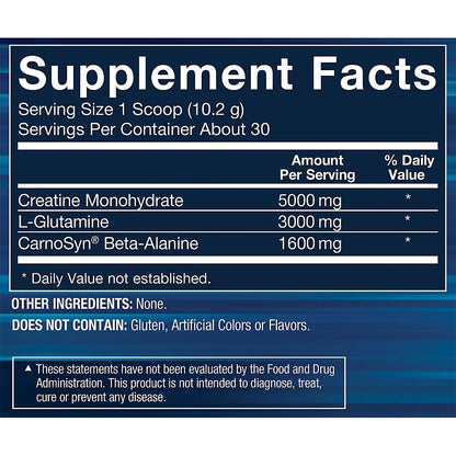 BODYTECH Creatine + Glutamine with Beta-Alanine – Advanced Performance Formula (10.8 oz, 30 Servings) | Strength, Endurance & Recovery
