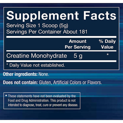 BODYTECH 100% Pure Creatine Monohydrate Powder – Micronized, Unflavored, 5g per Serving | 181 Servings