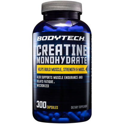 BODYTECH Creatine Monohydrate Capsules - Micronized for Maximum Absorption | Build Strength & Endurance