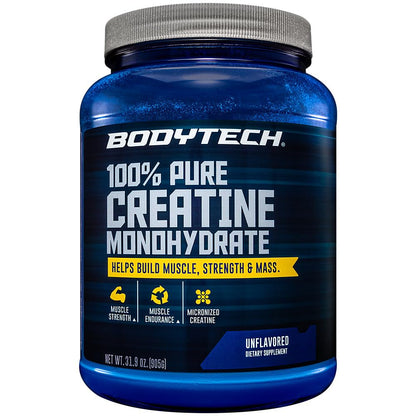 BODYTECH 100% Pure Creatine Monohydrate Powder – Micronized, Unflavored, 5g per Serving | 181 Servings