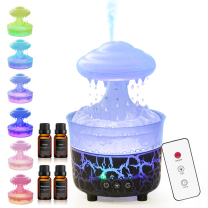 BOHOFAM Aroma Essential Oil Diffuser – Rain Cloud Humidifier (Black)