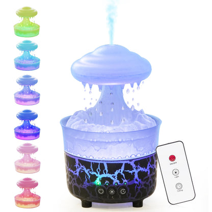 BOHOFAM Aroma Essential Oil Diffuser – Rain Cloud Humidifier (Black)