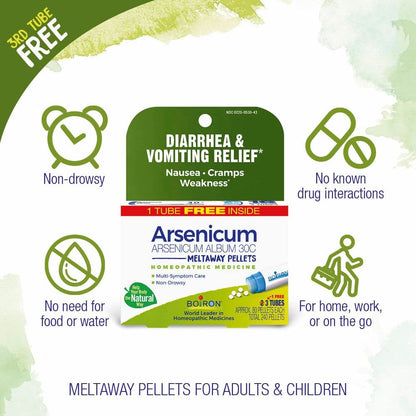 Boiron Arsenicum Album 30C – Homeopathic Diarrhea & Nausea Relief (240 Pellets)