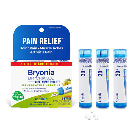 Boiron Bryonia 30C Homeopathic Medicine for Joint and Muscle Pain — 3 Count (240 Pellets)