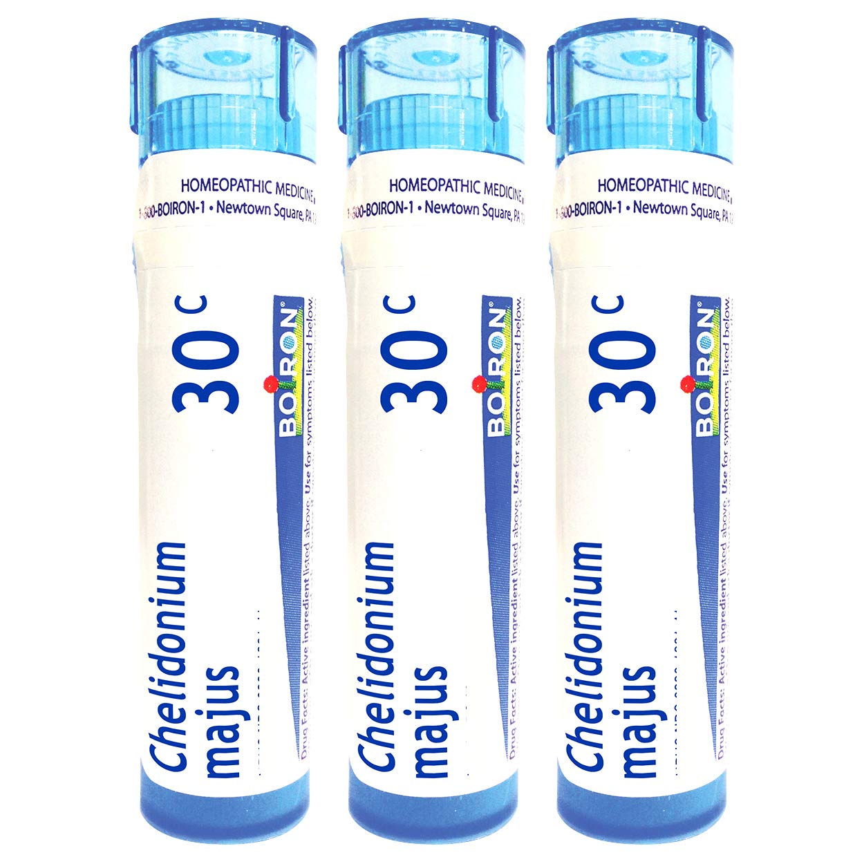 Boiron Chelidonium Majus 30C – Homeopathic Nausea Relief with Right Upper Back Pain | Pack of 3 (240 Pellets)