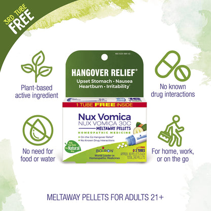 Boiron Nux Vomica 30C Hangover Relief – Homeopathic Medicine