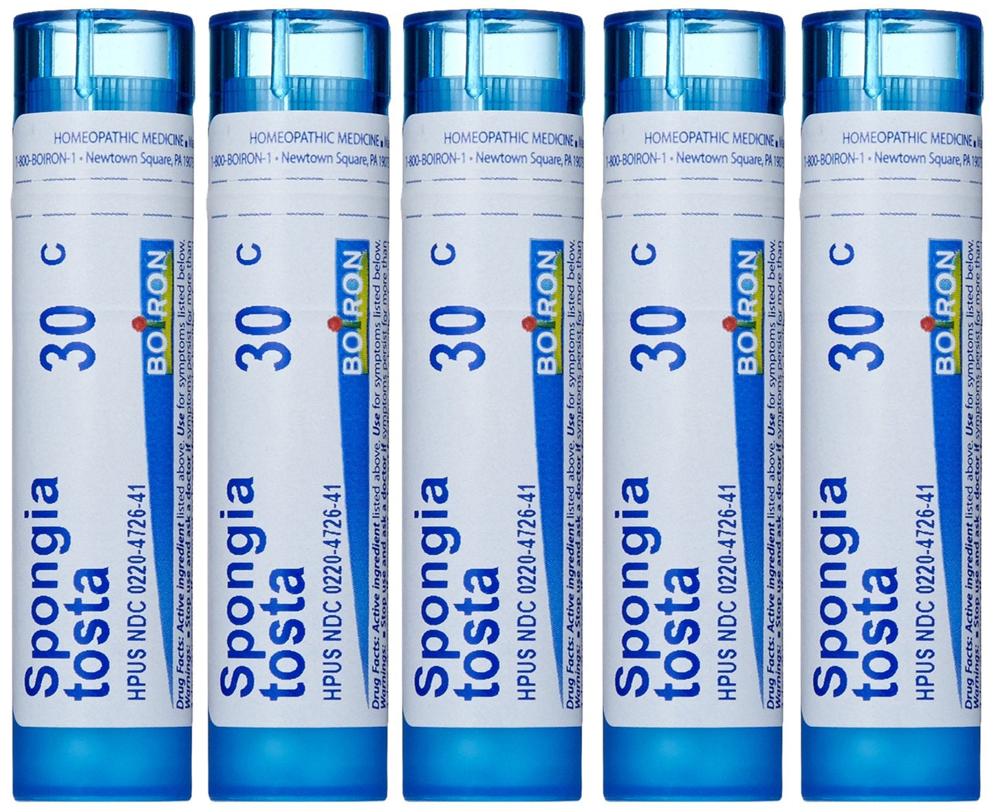 Boiron Spongia Tosta 30C (Pack of 5) - Homeopathic Croupy Cough Medicine
