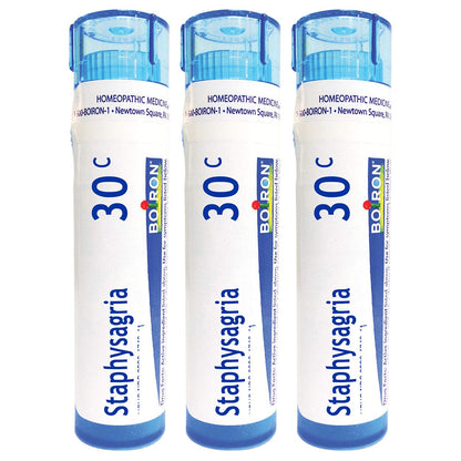 Boiron Staphysagria 30C – Itching of Surgical Wounds, Pack of 3 (240 Pellets)