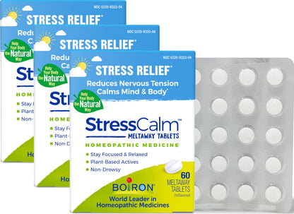 Boiron StressCalm Dissolvable Tablets – 60 Count (Pack of 3) | Non-Drowsy Stress Relief
