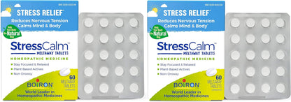 Boiron StressCalm - Relief from Stress, Anxiousness, Nervousness, Irritability, and Fatigue | 60 Count Pack of 2