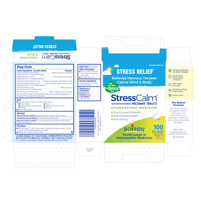 Boiron StressCalm Tabs — 100 Count | Non-Drowsy Stress Relief & Meltaway Tablets