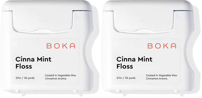 Boka Cinna Mint Woven Dental Floss - Natural Vegetable Wax, 30 Yards (Pack of 2)