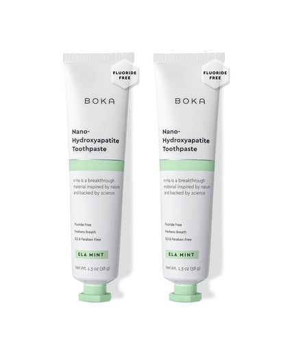 Boka Fluoride-Free Toothpaste with Nano Hydroxyapatite – Ela Mint, 2 Pack (US Made)