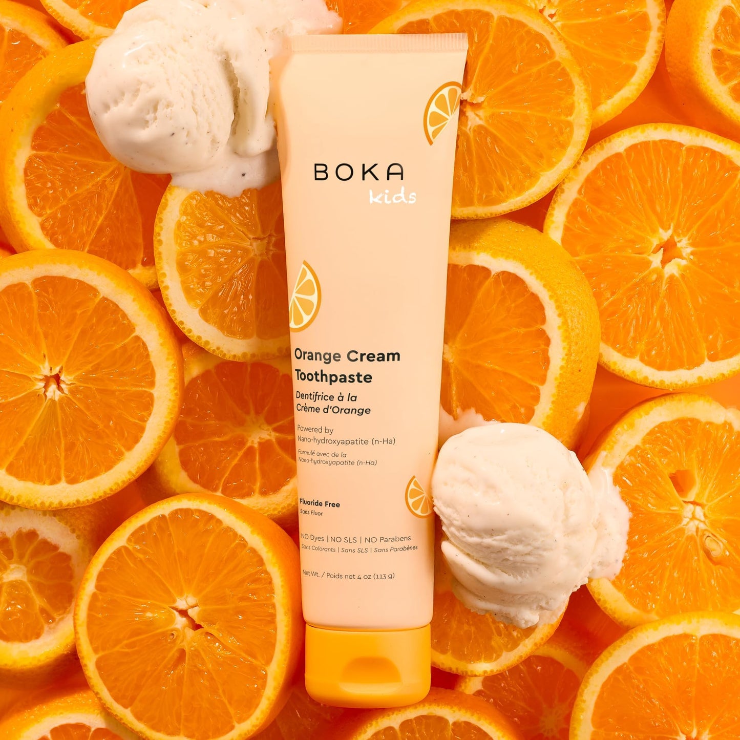 Boka Fluoride Free Toothpaste with Nano Hydroxyapatite for Kids | Orange Cream 4 oz