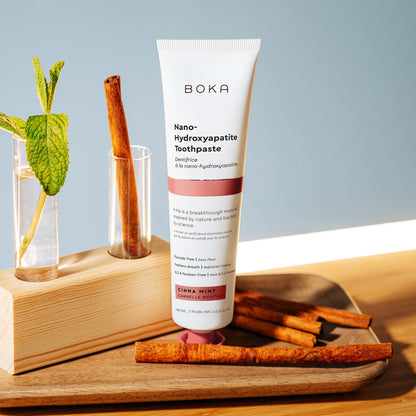Boka Fluoride Free Toothpaste with Nano Hydroxyapatite – Sensitive Teeth, Cinnamon Mint, 4 oz, US Made