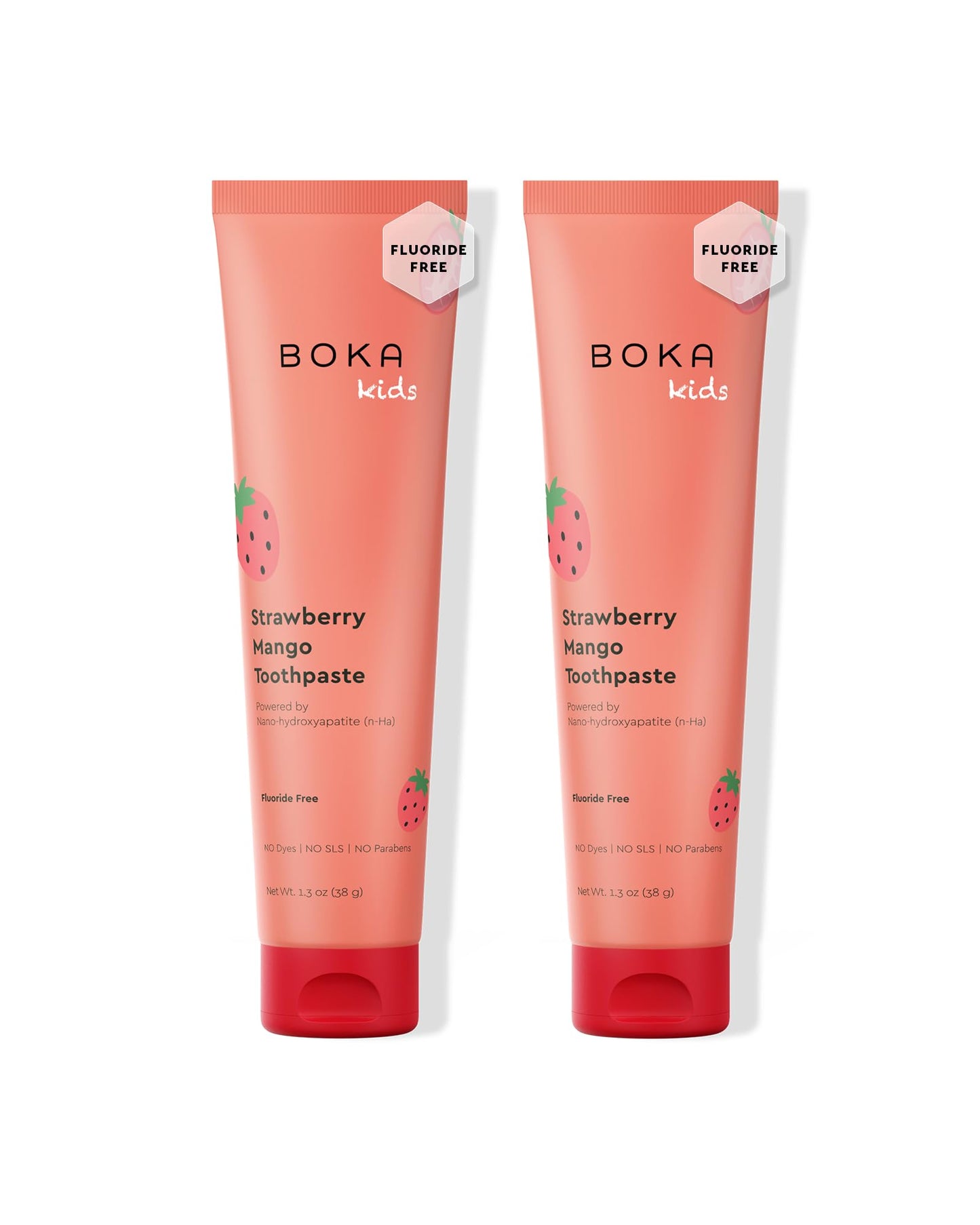 Boka Fluoride Free Toothpaste Nano Hydroxyapatite - Strawberry Mango 1.3 oz 2pk | US Made