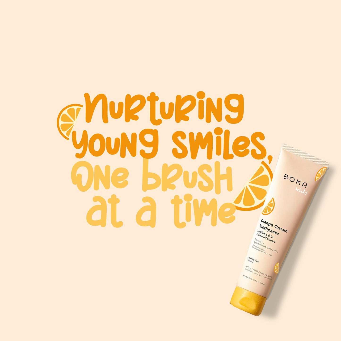 Boka Fluoride Free Toothpaste with Nano Hydroxyapatite for Kids | Orange Cream 4 oz