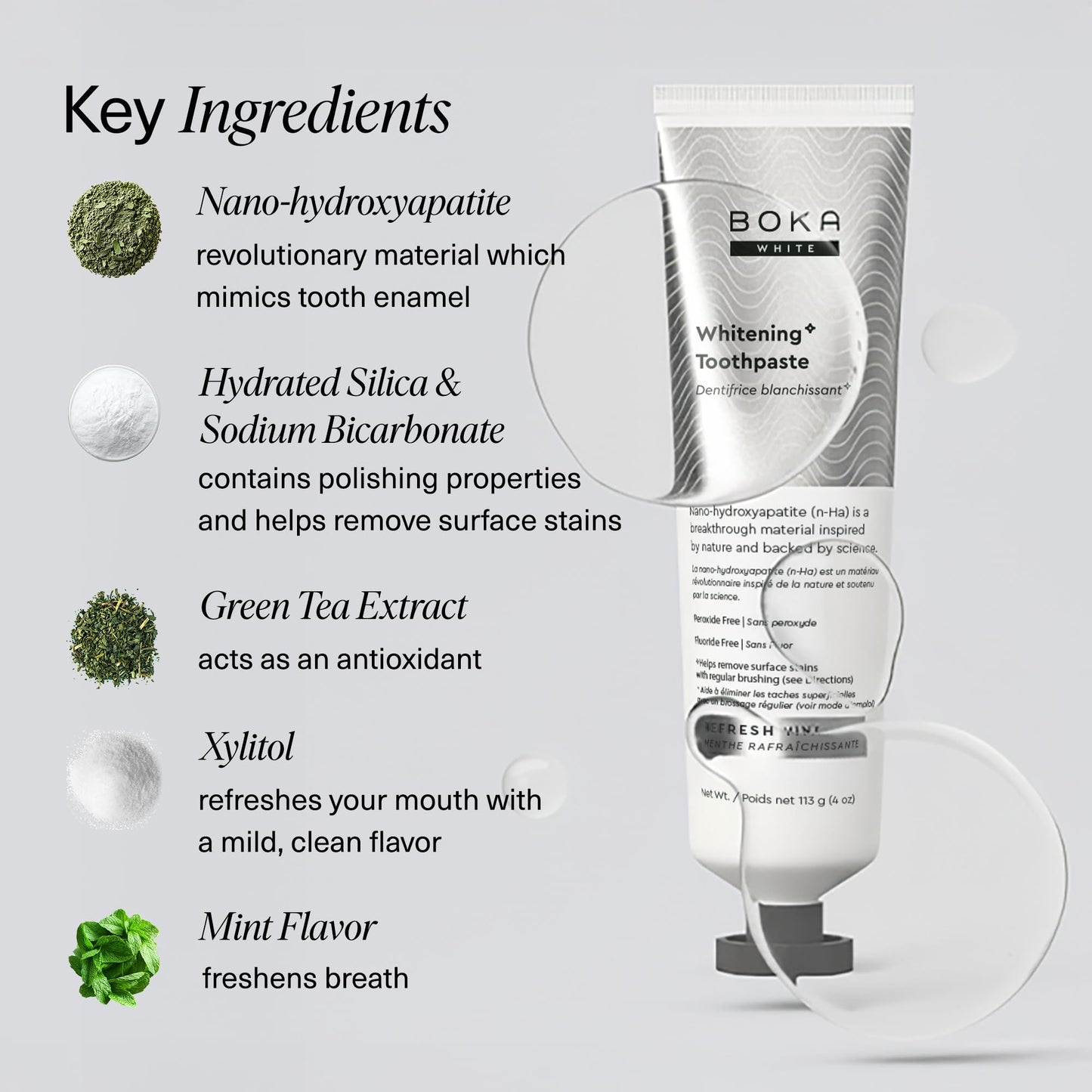 Boka Fluoride Free Nano-Hydroxyapatite Toothpaste – For Sensitive Teeth (4 oz)