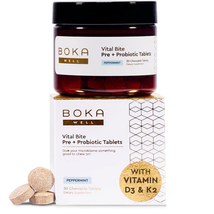 Boka Vital Bite Oral Probiotics with BLIS K12 & Vitamin D3 K2 | Sugar-Free Nut-Free Chewable Dental Probiotics