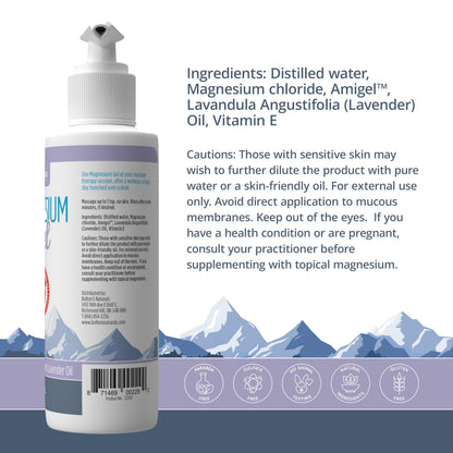 Bolton's Naturals Topical Magnesium Gel with Lavender - 8 oz | Soothing Massage Gel