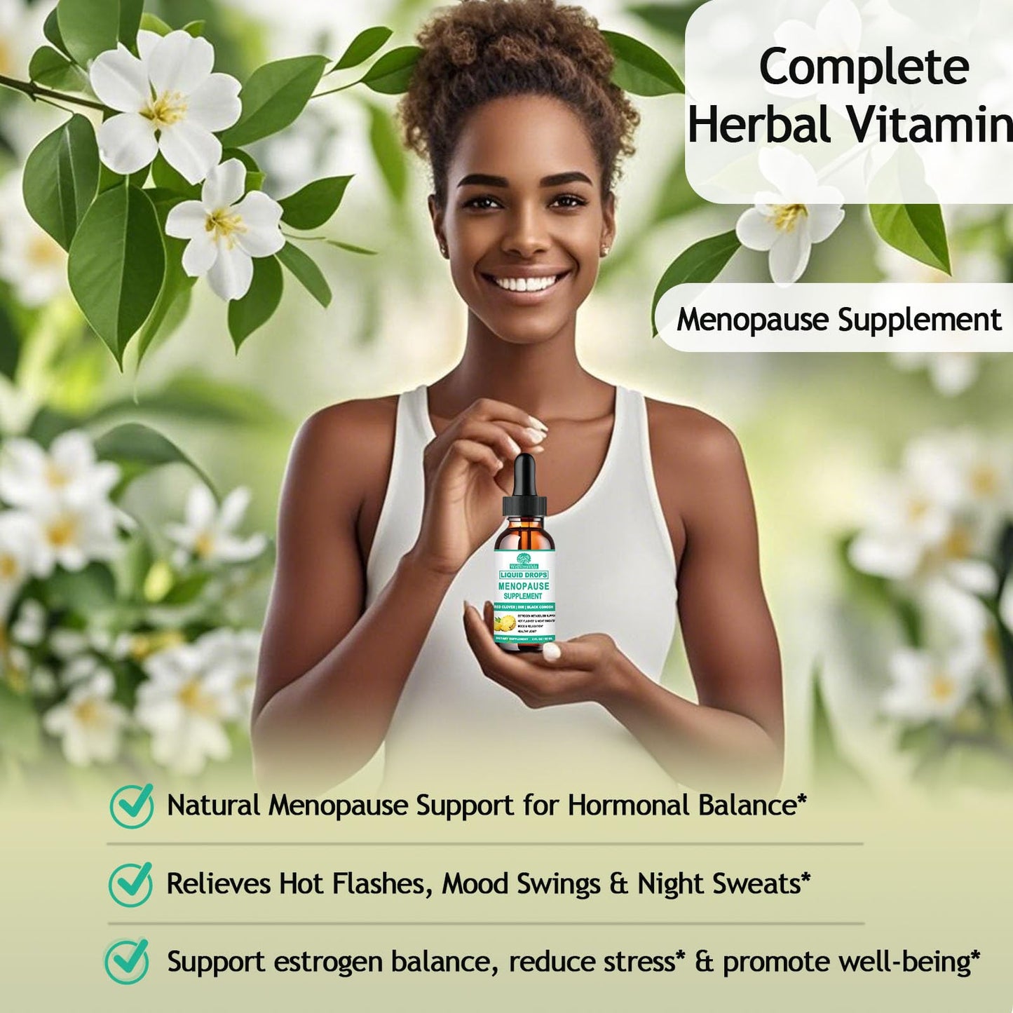 Vitamins for Menopause - Hormone Harmony Supplement for Women | Black Cohosh, KSM-66 Ashwagandha, Magnesium