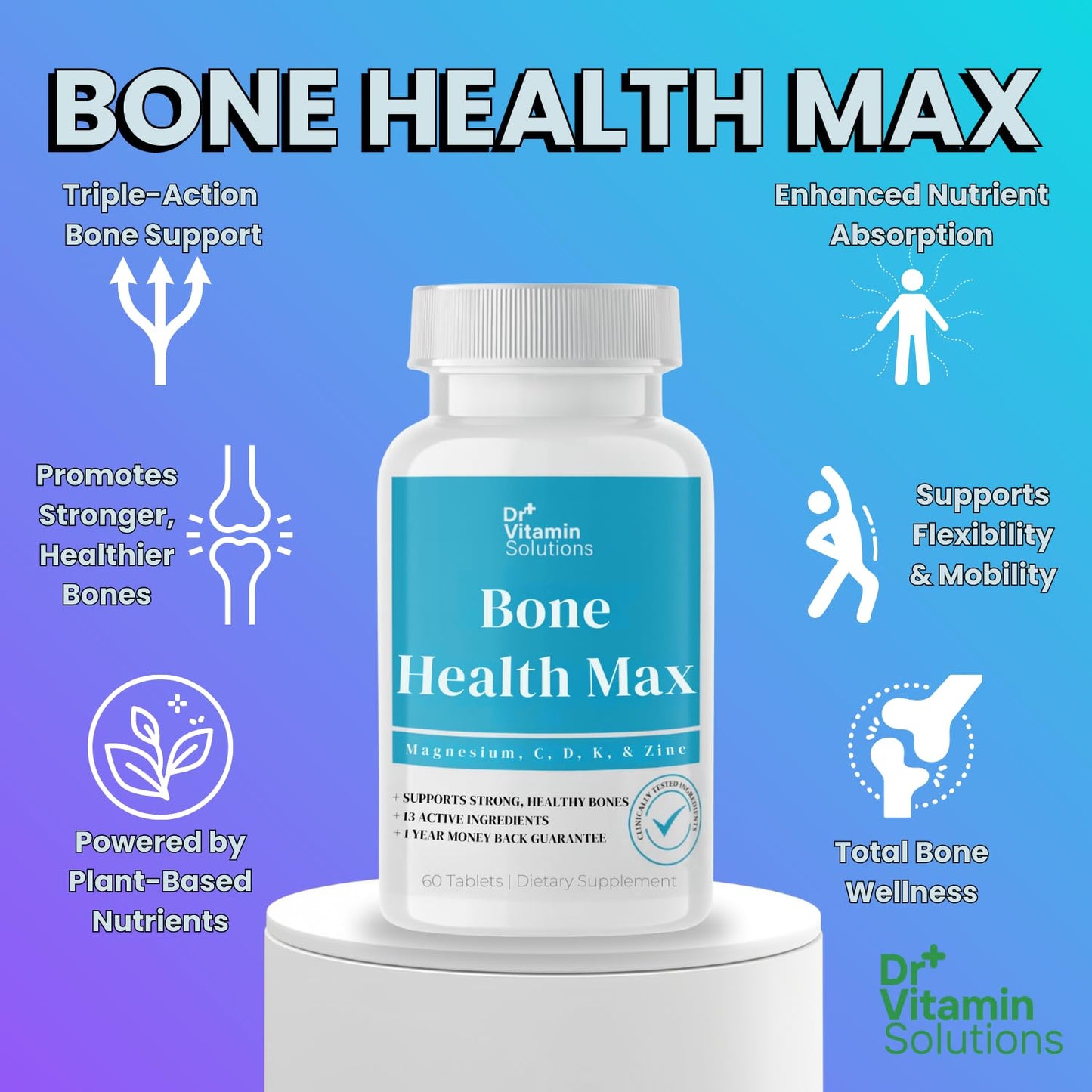DR Vitamin Solutions Bone Health Max - Calcium, Magnesium & Vitamin D3