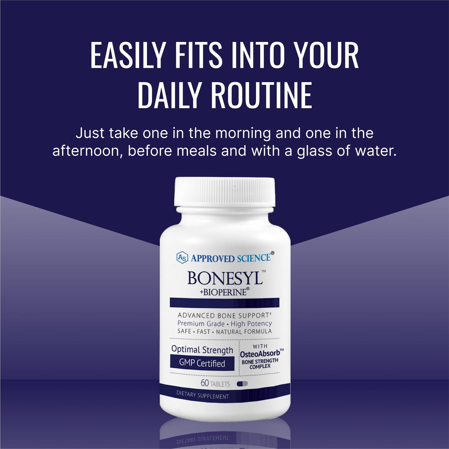 Bonesyl by Approved Science | Strengthen Bones, Maintain Bone Health | Vegan, Made in USA, 180 Tablets