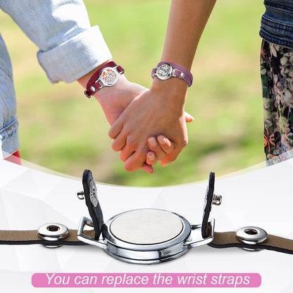 Bonuci Essential Oil Diffuser Bracelet – 2 Pcs Aromatherapy Locket with Adjustable Leather Band Gift Set